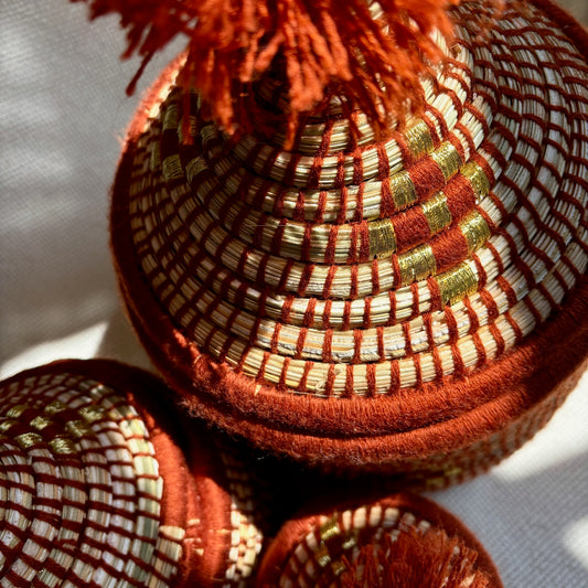 Berbermand met Deksel - Terracotta