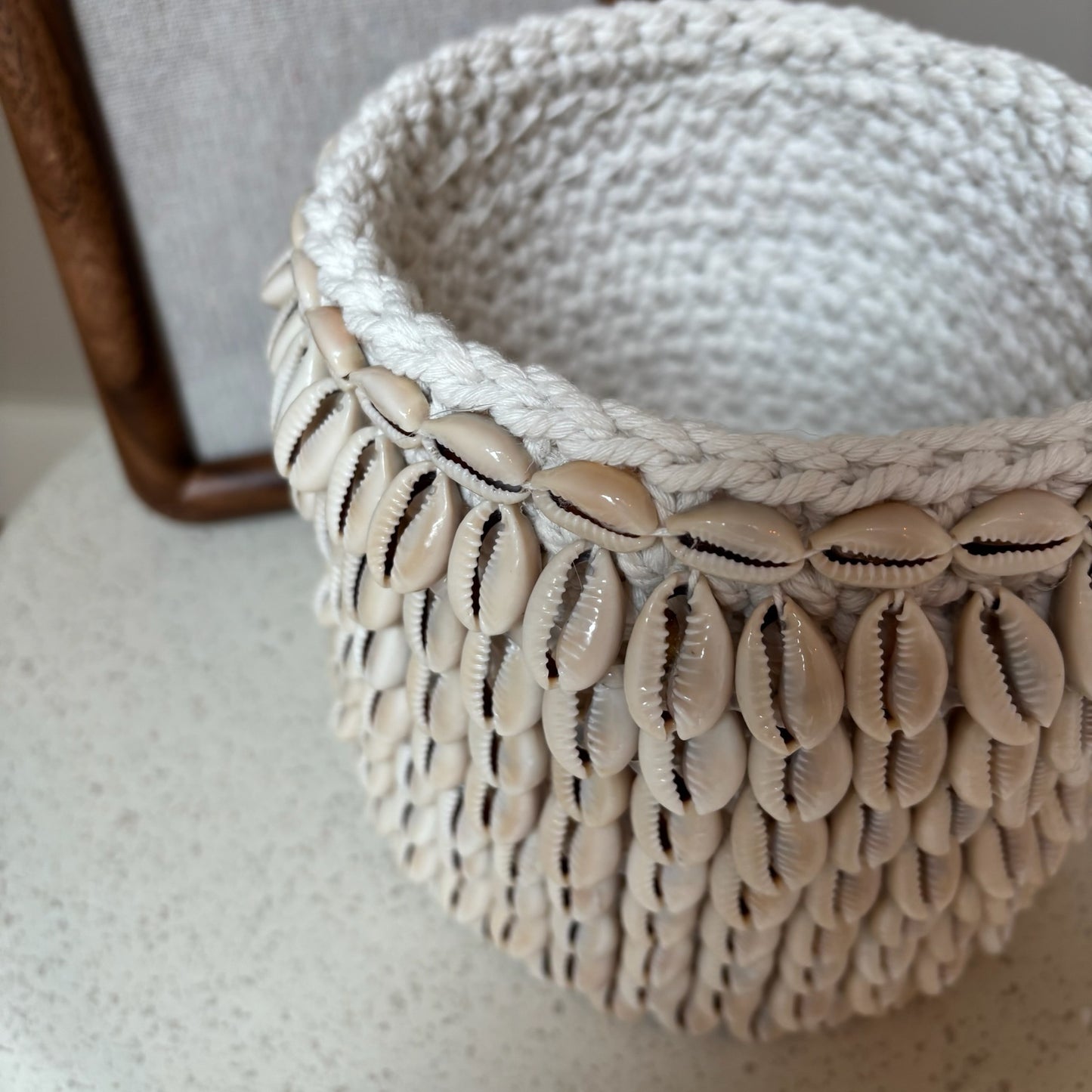 Macramé Mandje met Schelpen