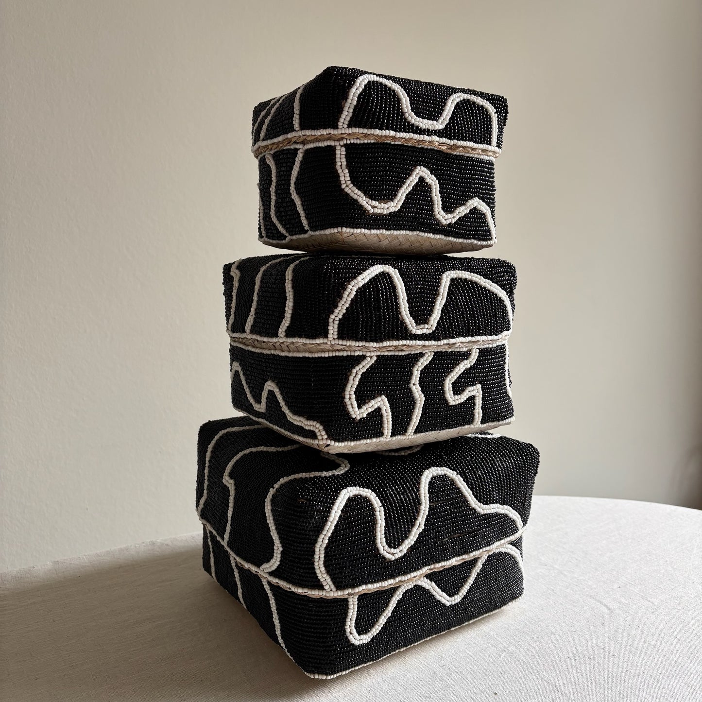 Bamboe / Kralen Offermanden Flo - Set van 3 stuks