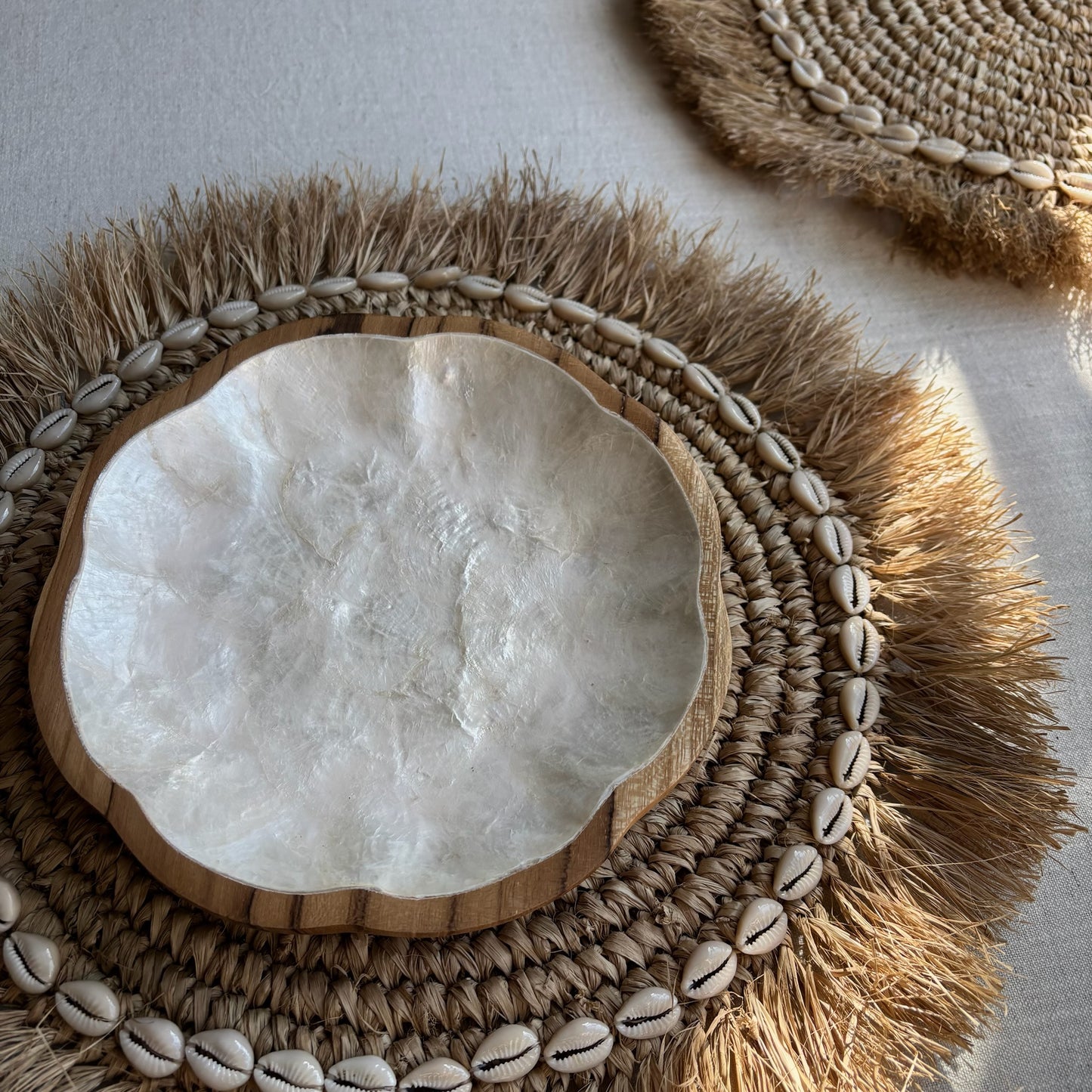 Raffia Placemat met Schelpen