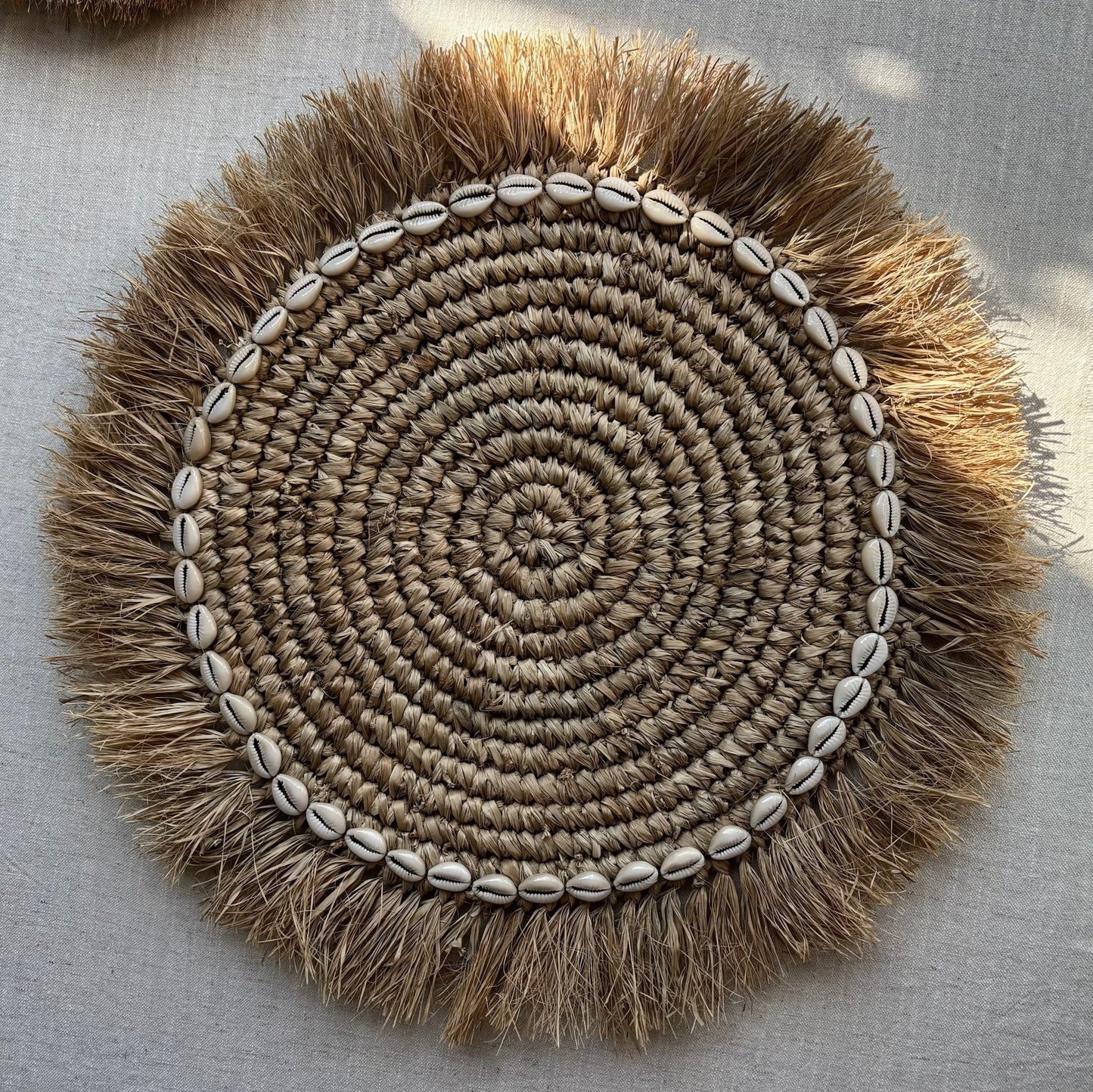 Raffia Placemat met Schelpen
