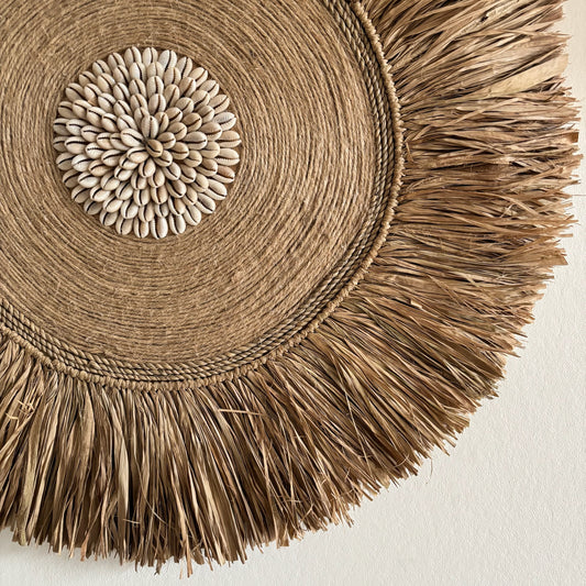 Raffia wanddecoratie Rond