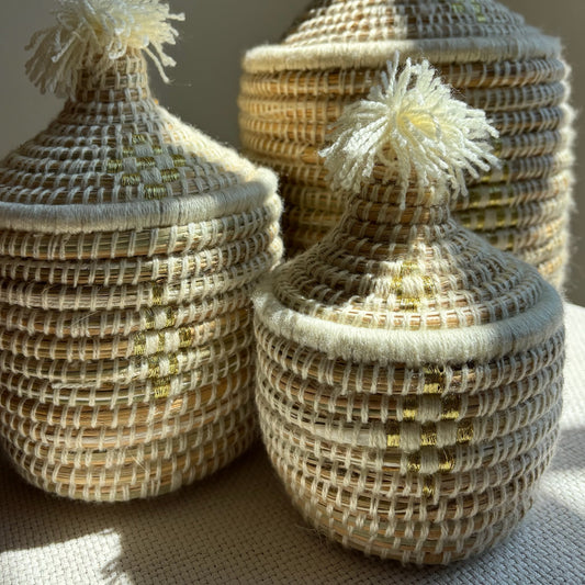 Berbermand met Deksel - Beige