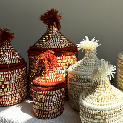Berbermand met Deksel - Terracotta