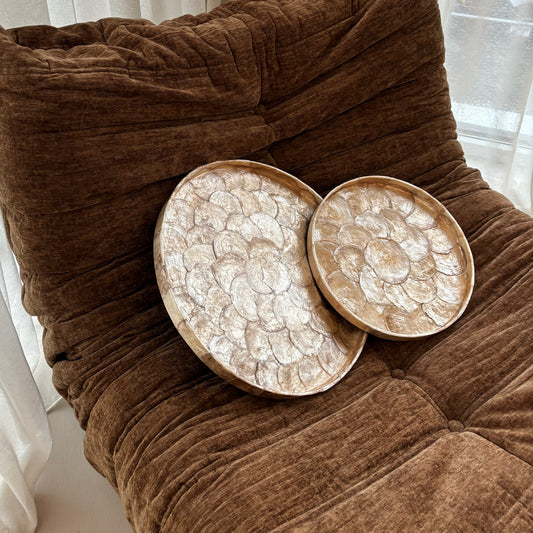 Capiz schelpen Dienblad Rond - Goud