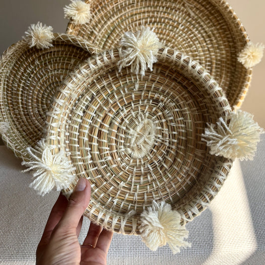 Dienblad Zeegras met Pompons