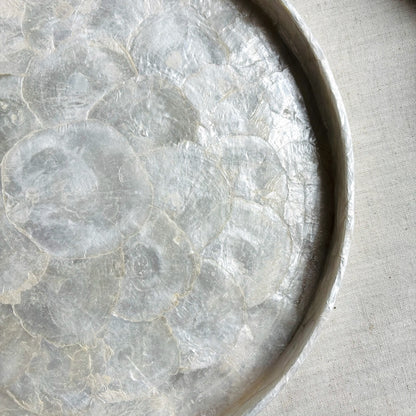 Dienblad Rond van Capiz schelpen