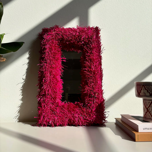 Fringe Spiegel  - Fuchsia Roze