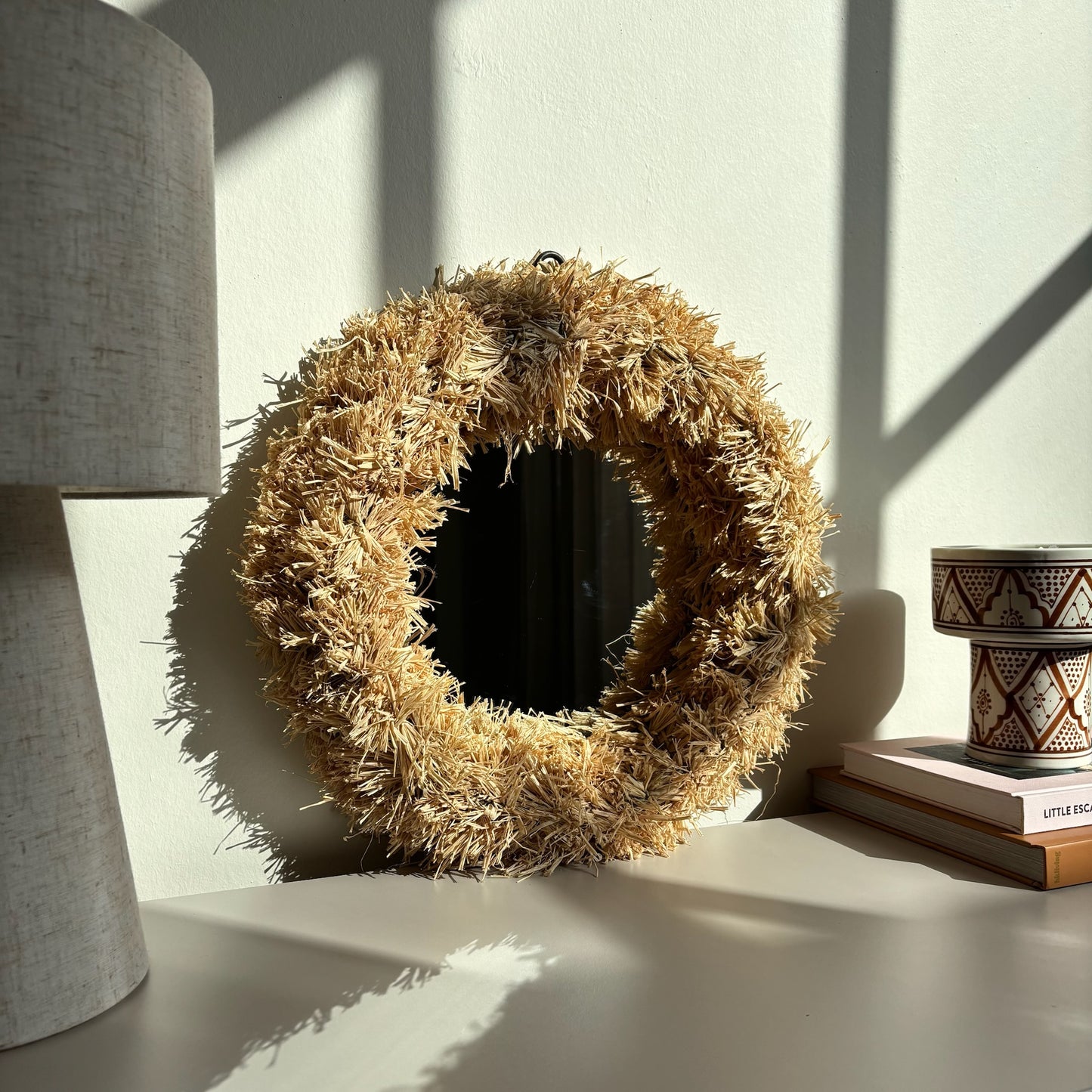 Fringe Spiegel Rond - Naturel
