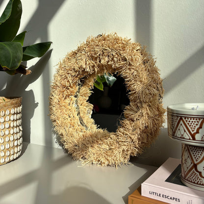 Fringe Spiegel Rond - Naturel