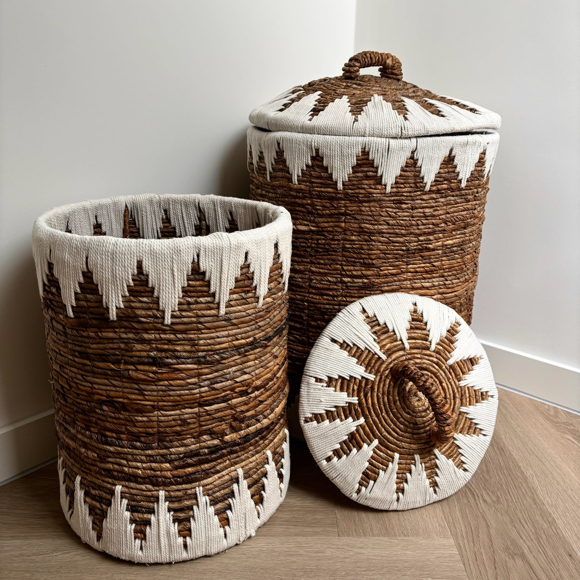 Grote Opbergmand Macramé met Deksel