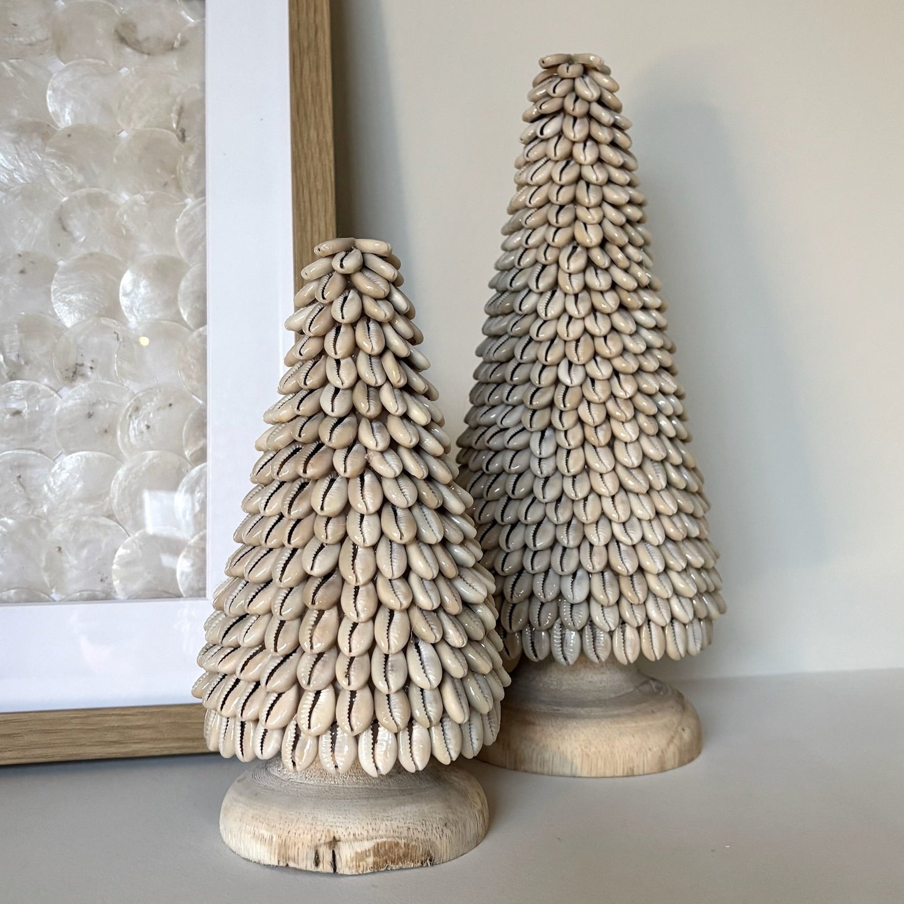 Houten Kerstboom met Schelpen