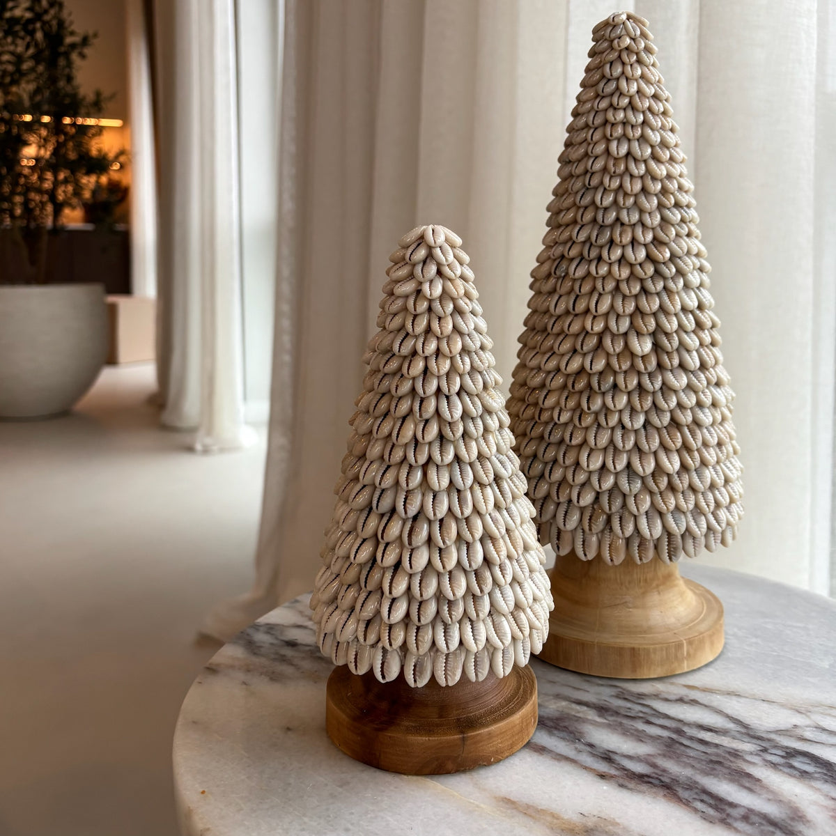 Houten Kerstboom met Schelpen