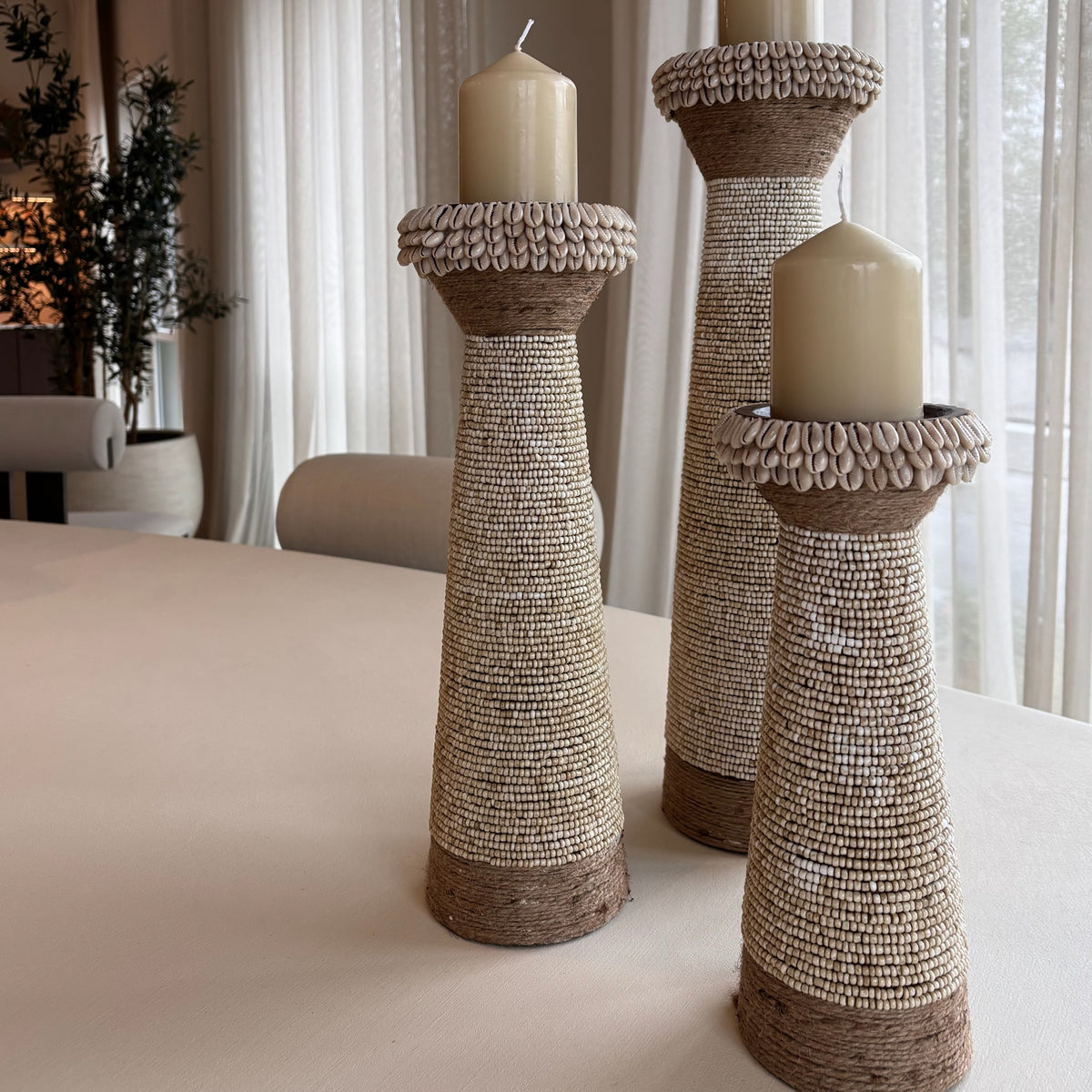 Kandelaar Hoog - Beige