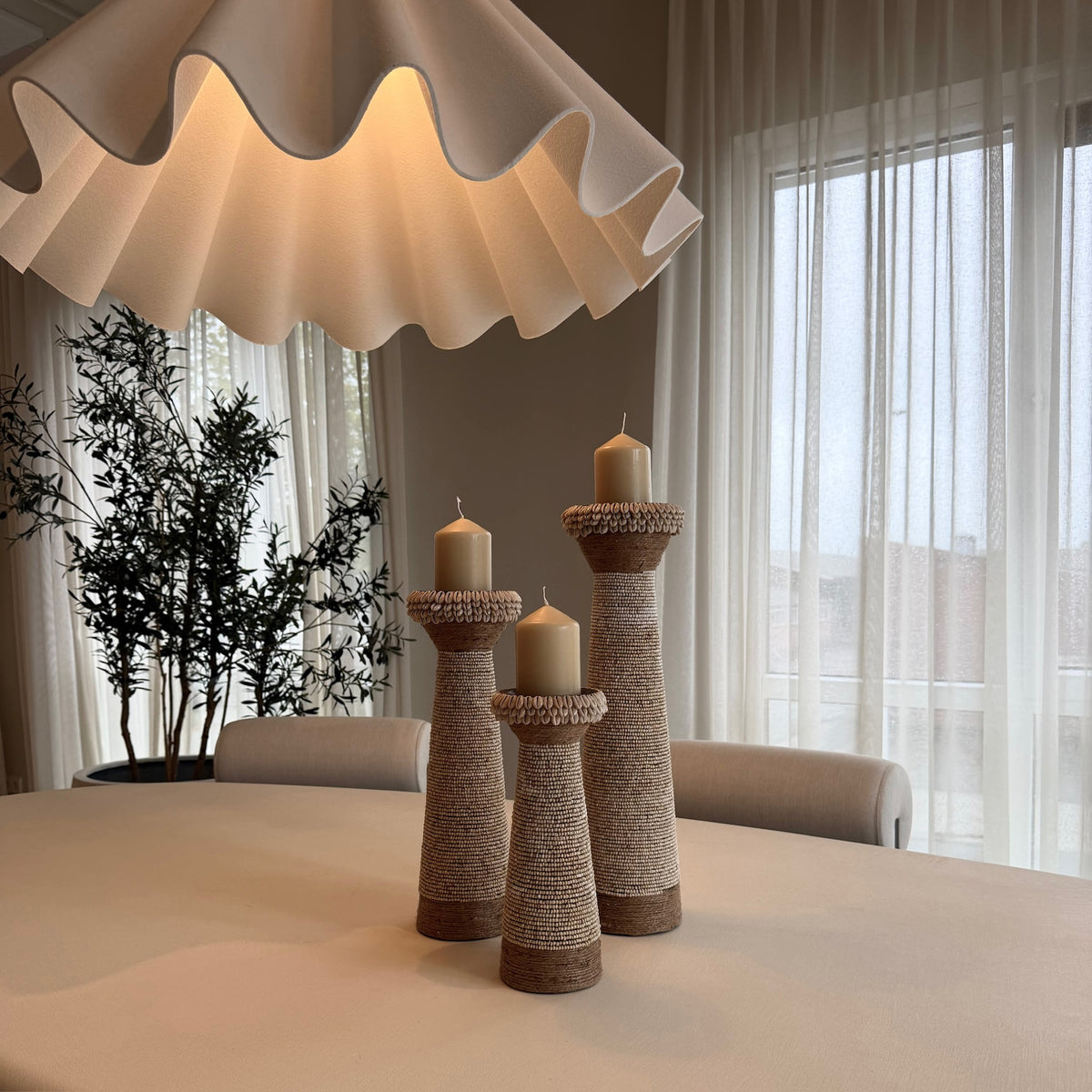 Kandelaar Hoog - Beige