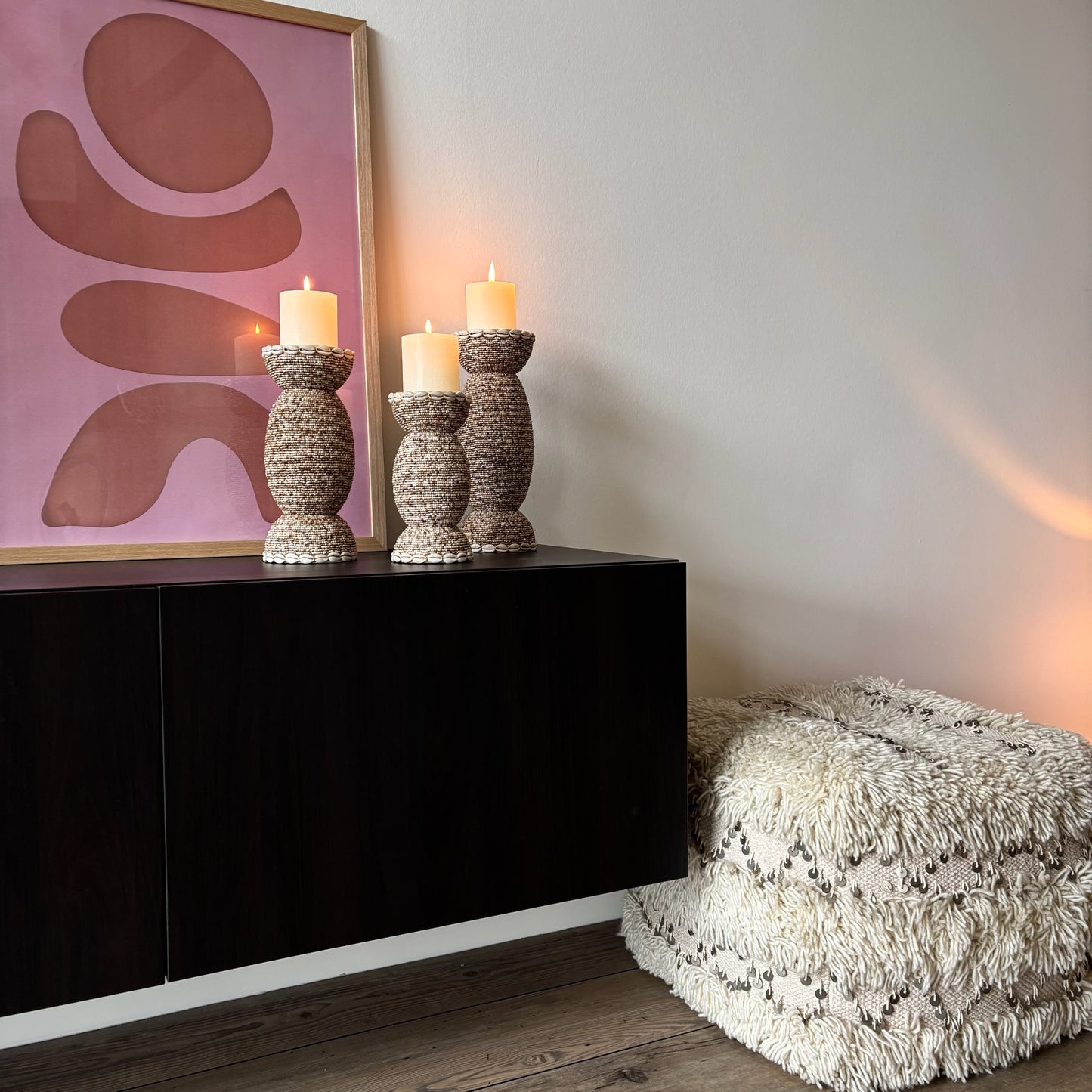 Kandelaar / Kaarshouder - Beige