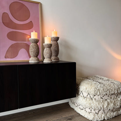 Kandelaar / Kaarshouder - Beige