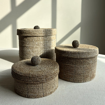 Kralen Opbergdoosje Beige