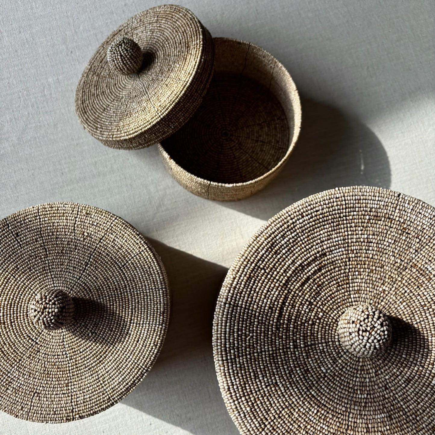 Kralen Opbergdoosje Beige