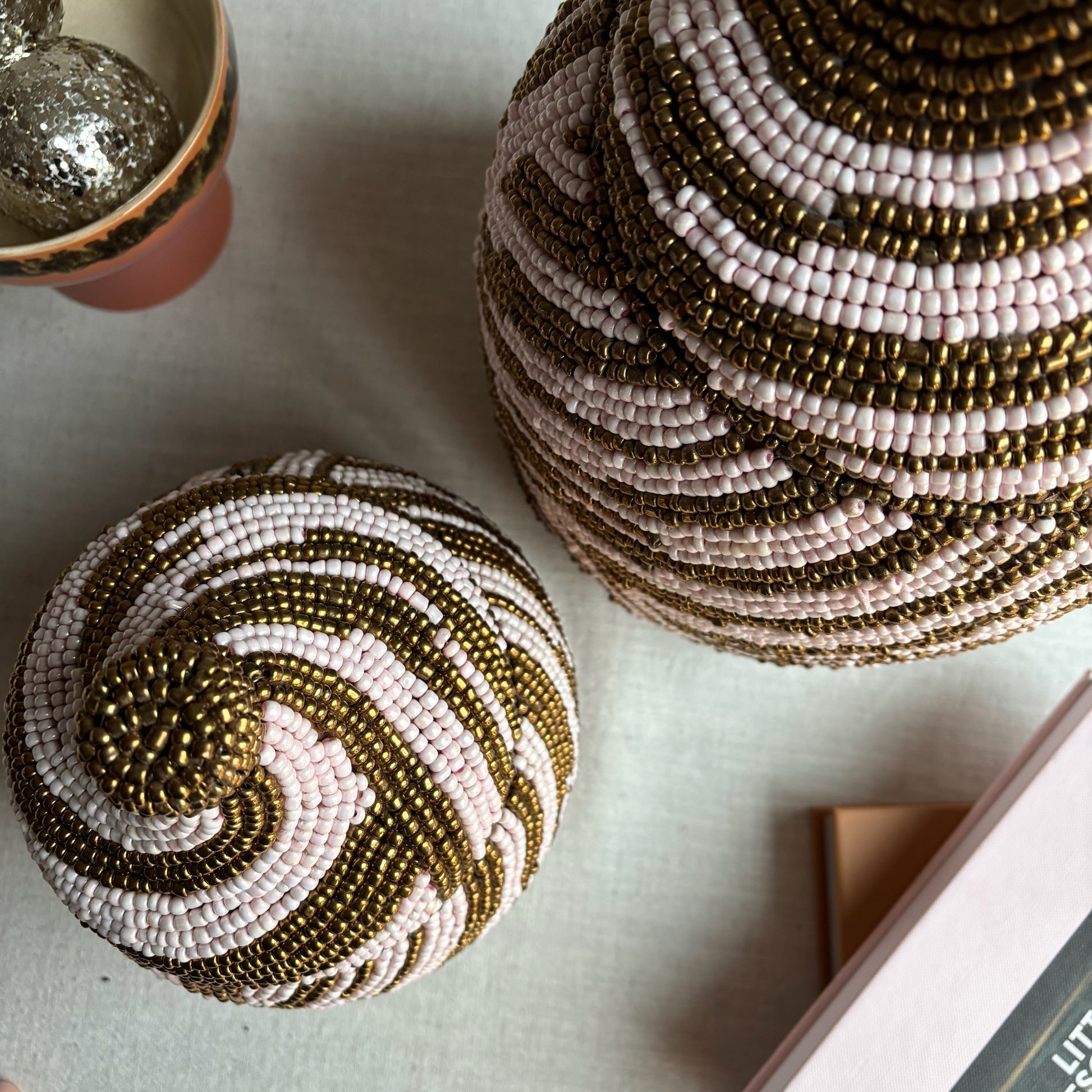 Kralenpot Bo - Roze/Goud