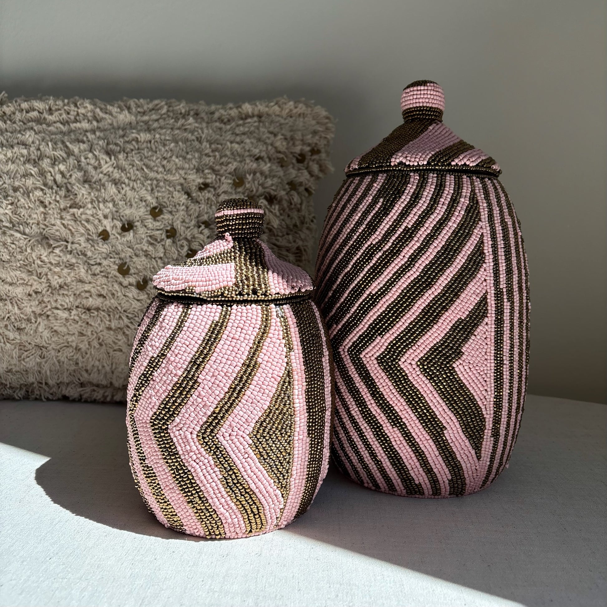 Kralenpot Bo - Roze/Goud