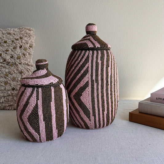 Kralenpot Bo - Roze/Goud