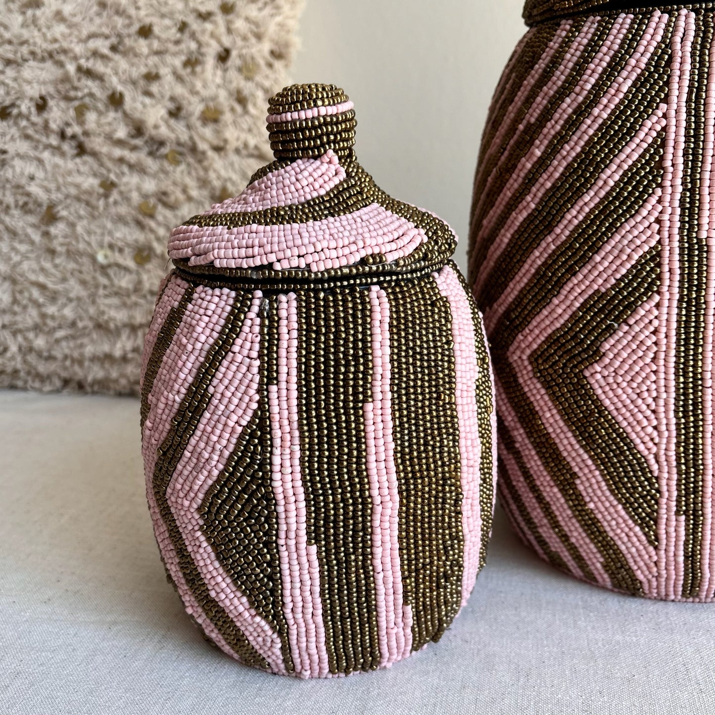 Kralenpot Bo - Roze/Goud