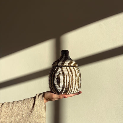 Kralenpot Norie - Wit/Goud