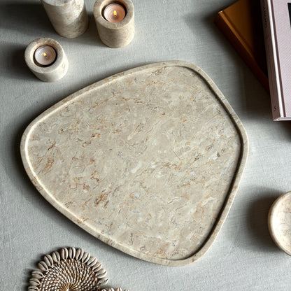 Marmer Dienblad Organisch Beige