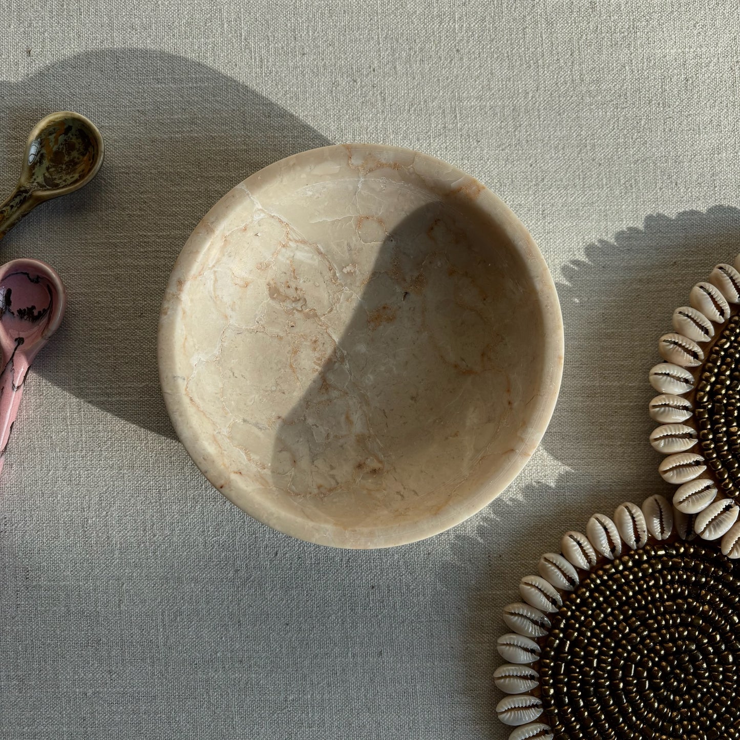 Marmer Schaaltje Beige Ø12cm