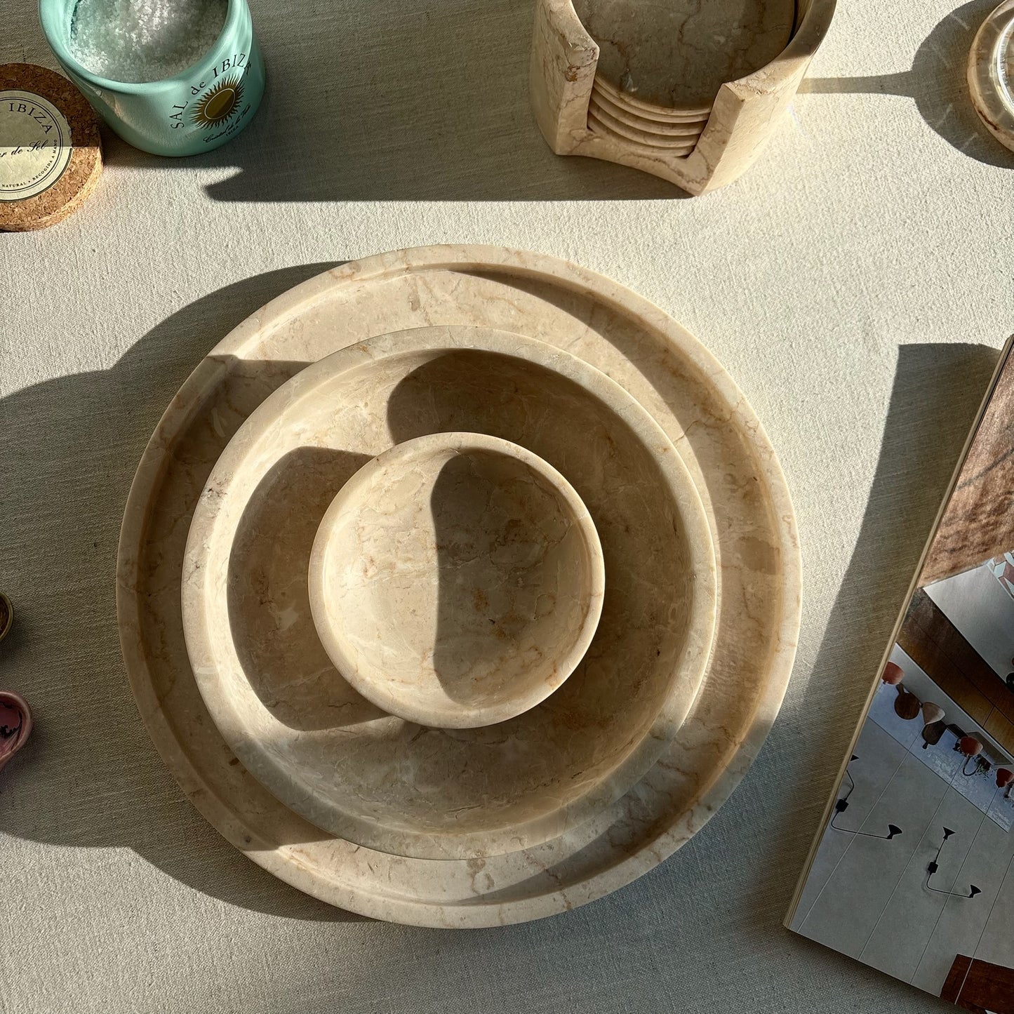 Marmer Schaaltje Beige Ø12cm