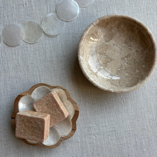 Marmer Schaaltje Sand Ø12cm