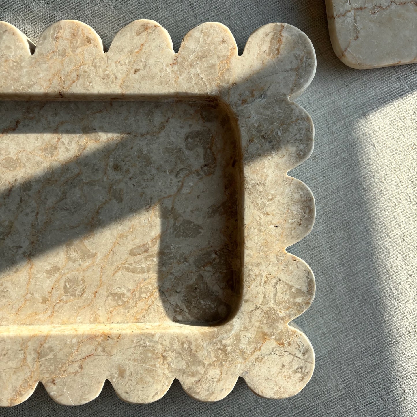 Marmer Dienblad rechthoek Beige