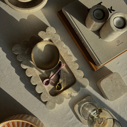 Marmer Dienblad rechthoek Beige