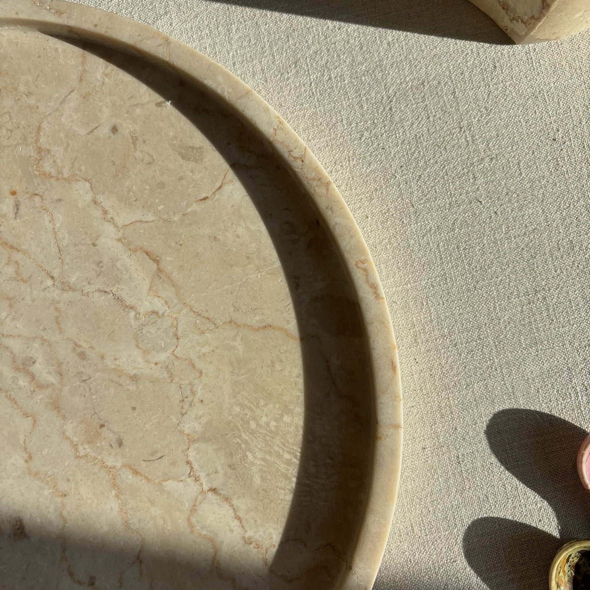 Marmer Dienblad Rond Beige Ø30cm