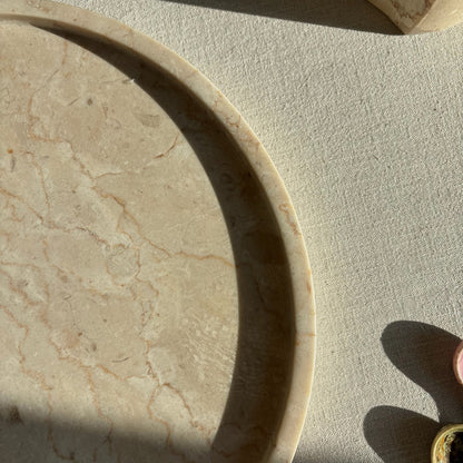 Marmer Dienblad Rond Beige Ø30cm