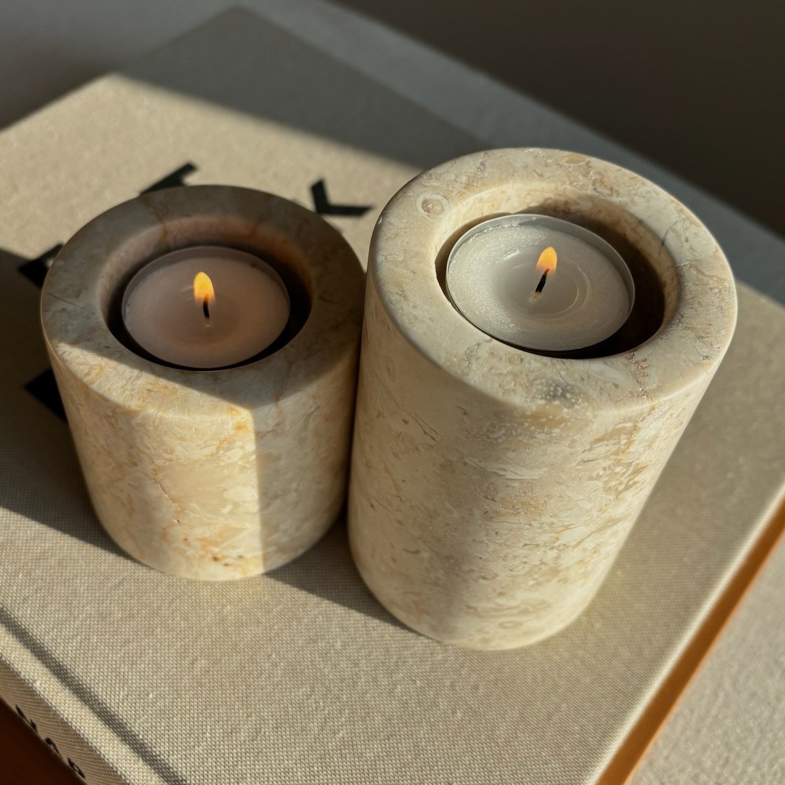 Marmer Waxinelichthouder Beige