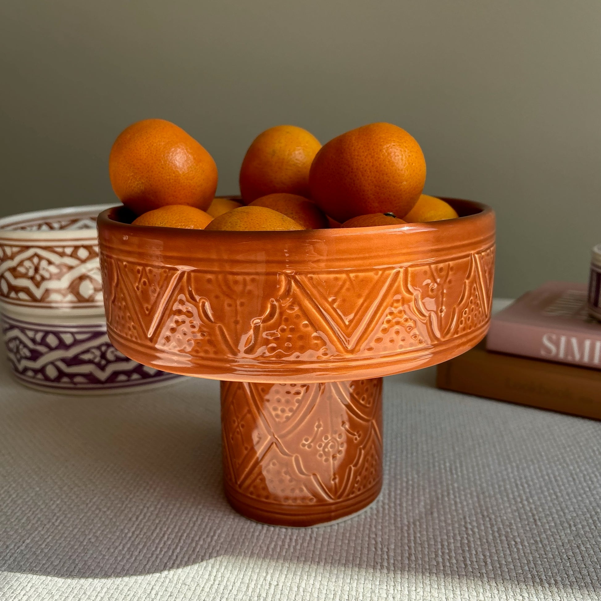 Marokkaanse Schaal op voet - Terracotta