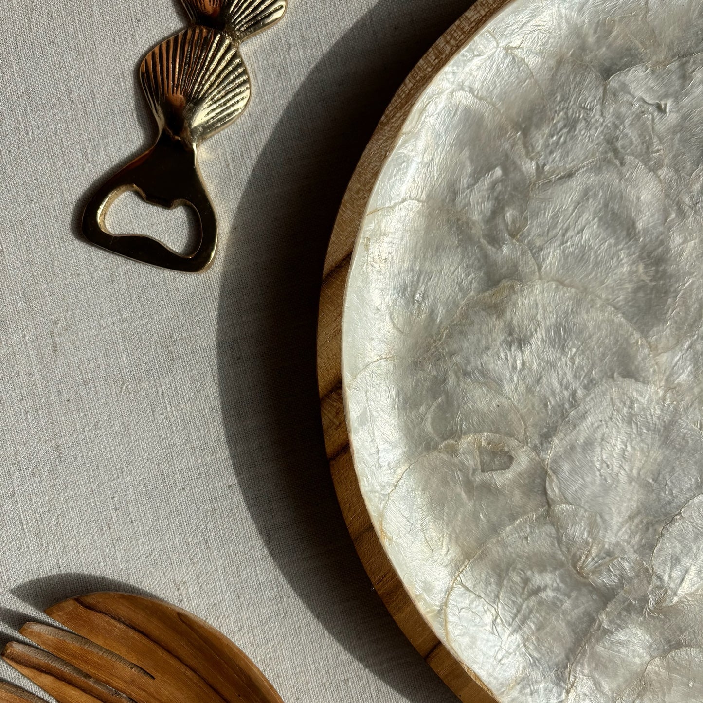 Messing Flesopener Schelp