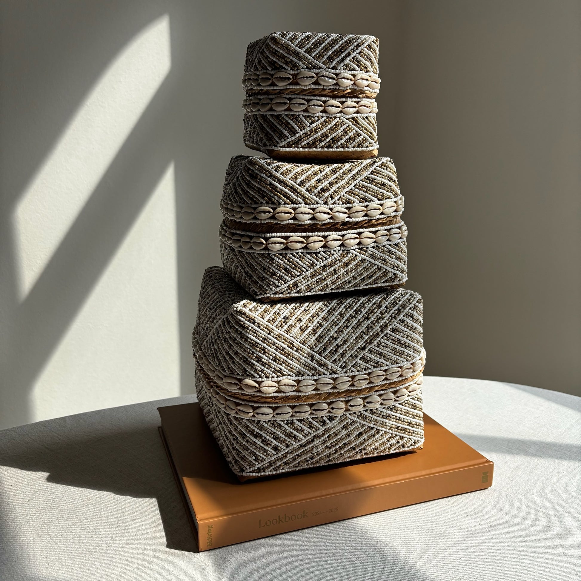 Bamboe / Kralen Offermanden Ava - Set van 3 stuks