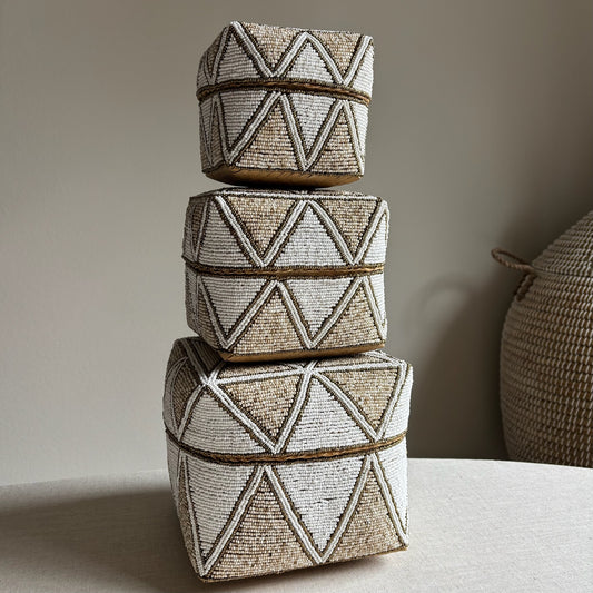 Bamboe / Kralen Offermanden Coco - Set van 3 stuks