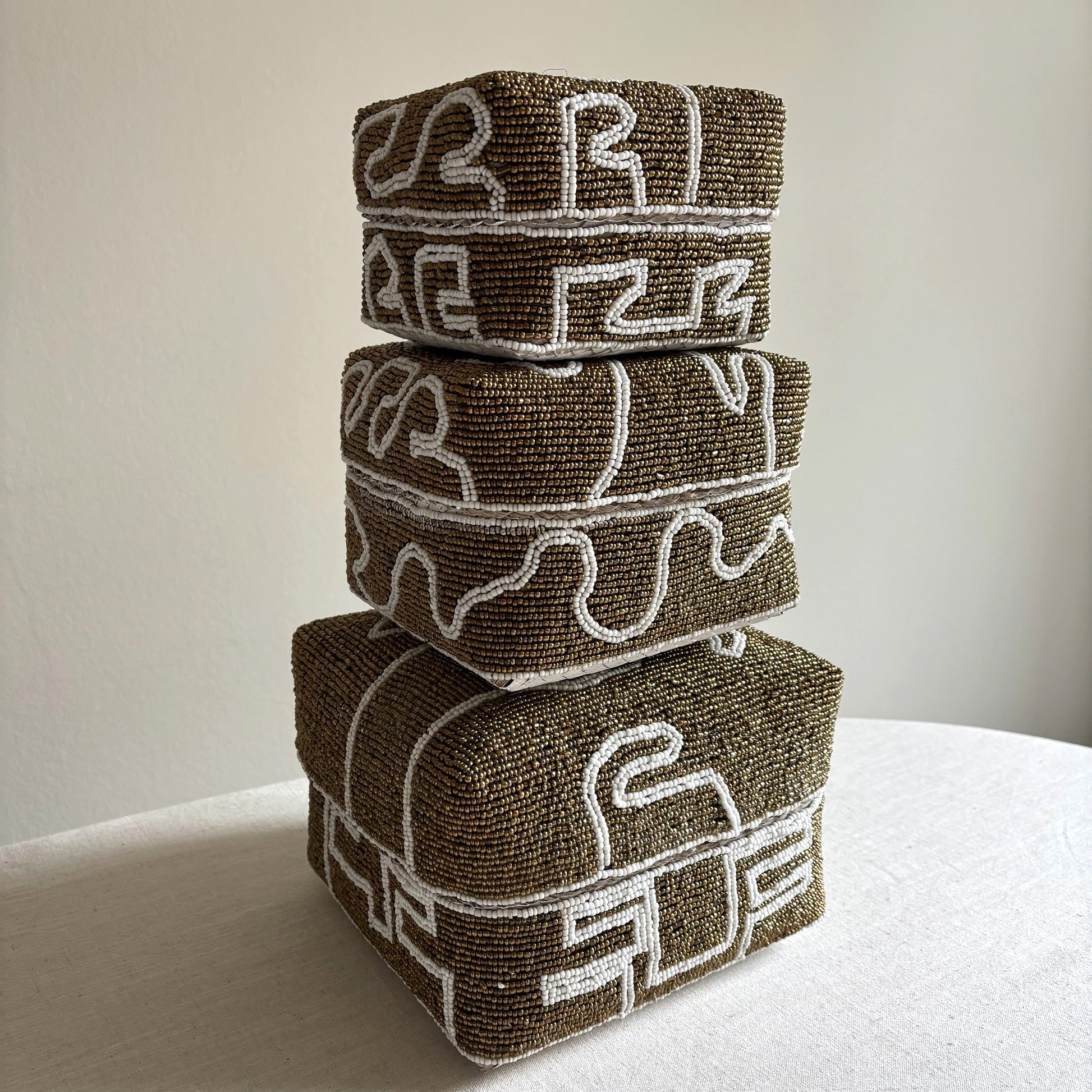 Bamboe / Kralen Offermanden Ziva - Set van 3 stuks