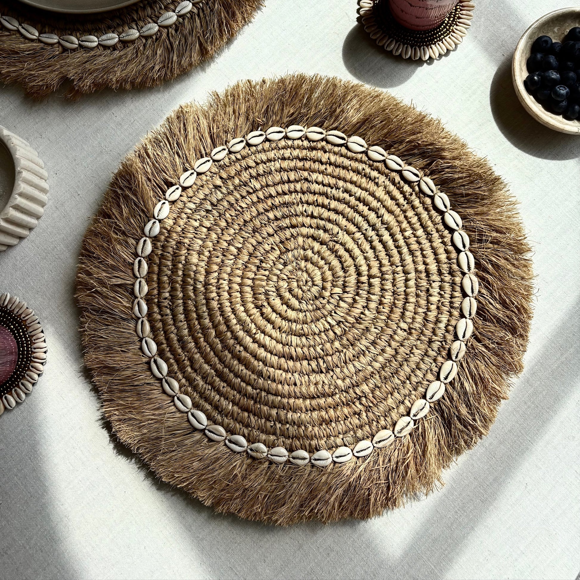 Raffia Placemat met Schelpen