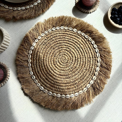 Raffia Placemat met Schelpen