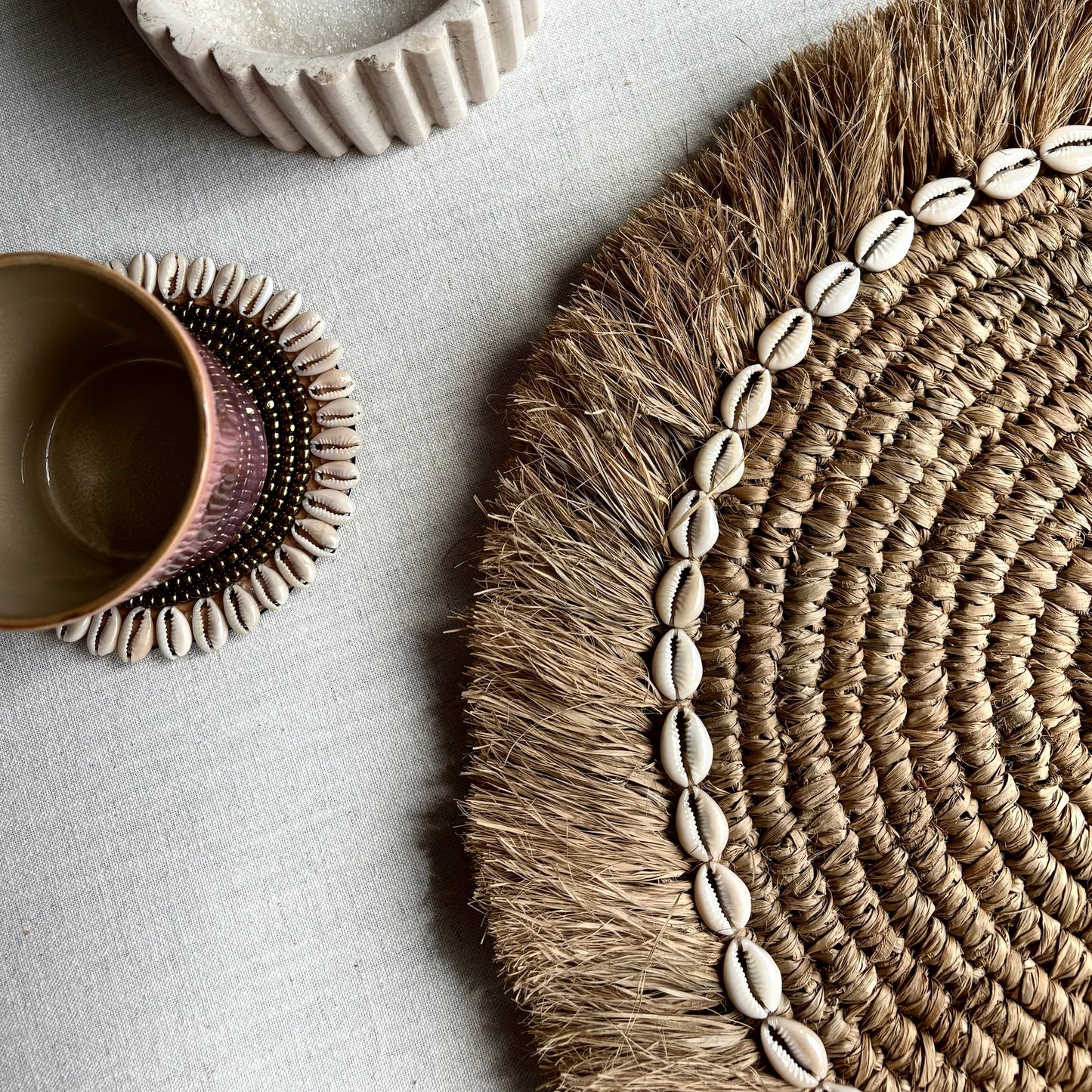 Raffia Placemat met Schelpen
