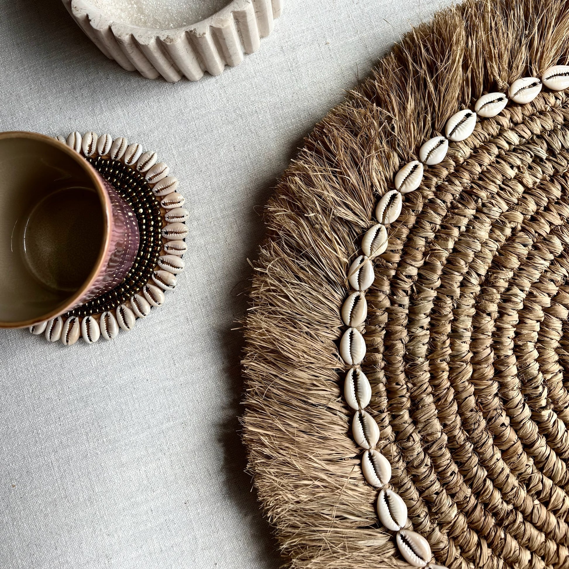 Raffia Placemat met Schelpen