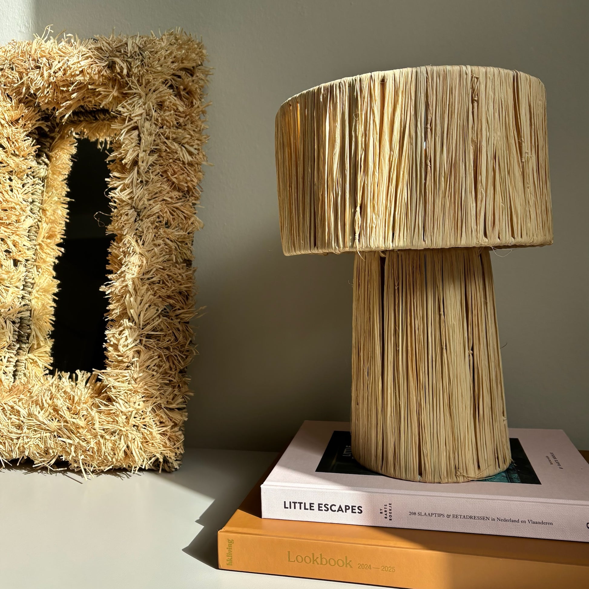 Raffia Tafellamp Naturel