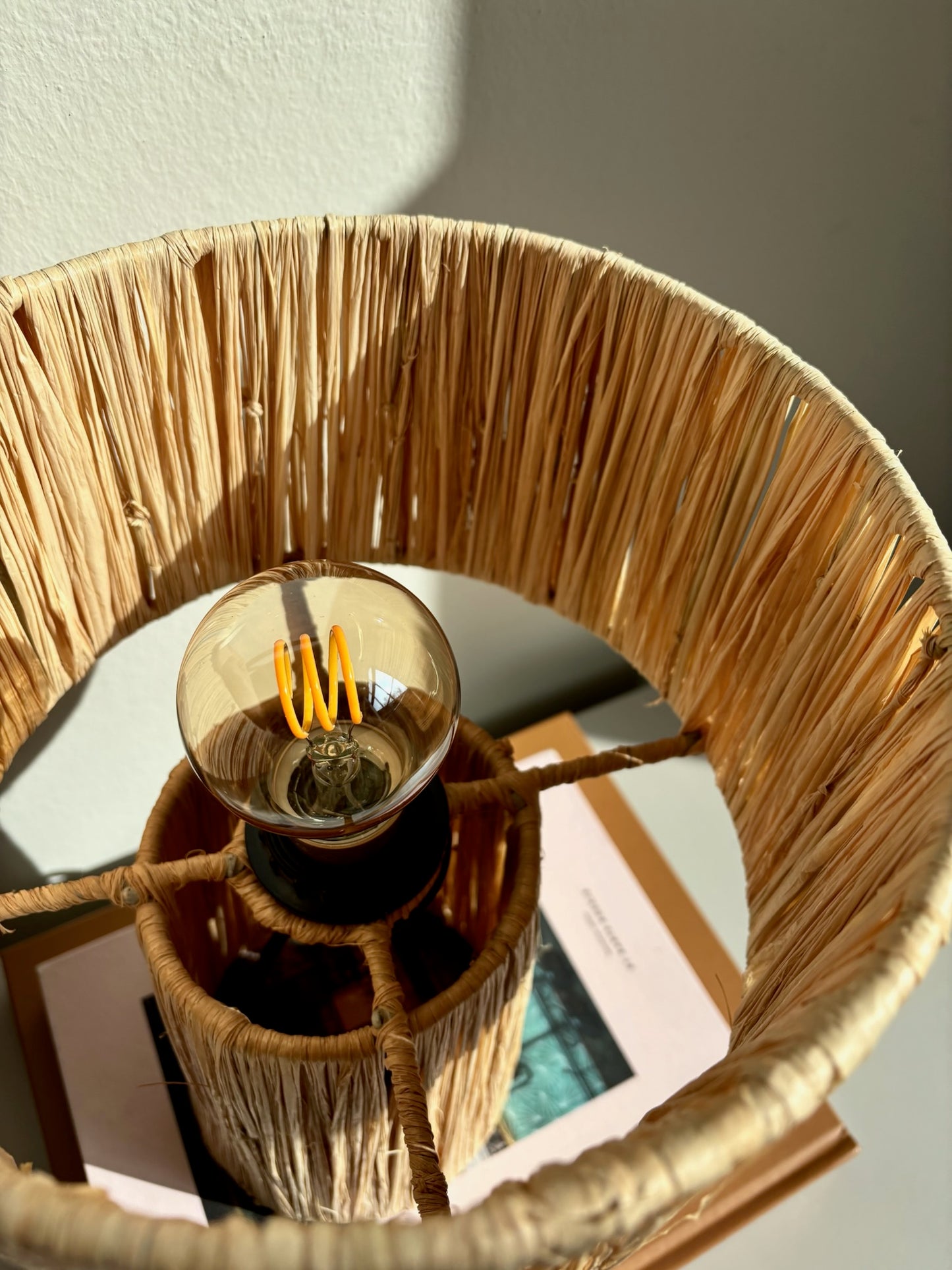 Raffia Tafellamp Naturel