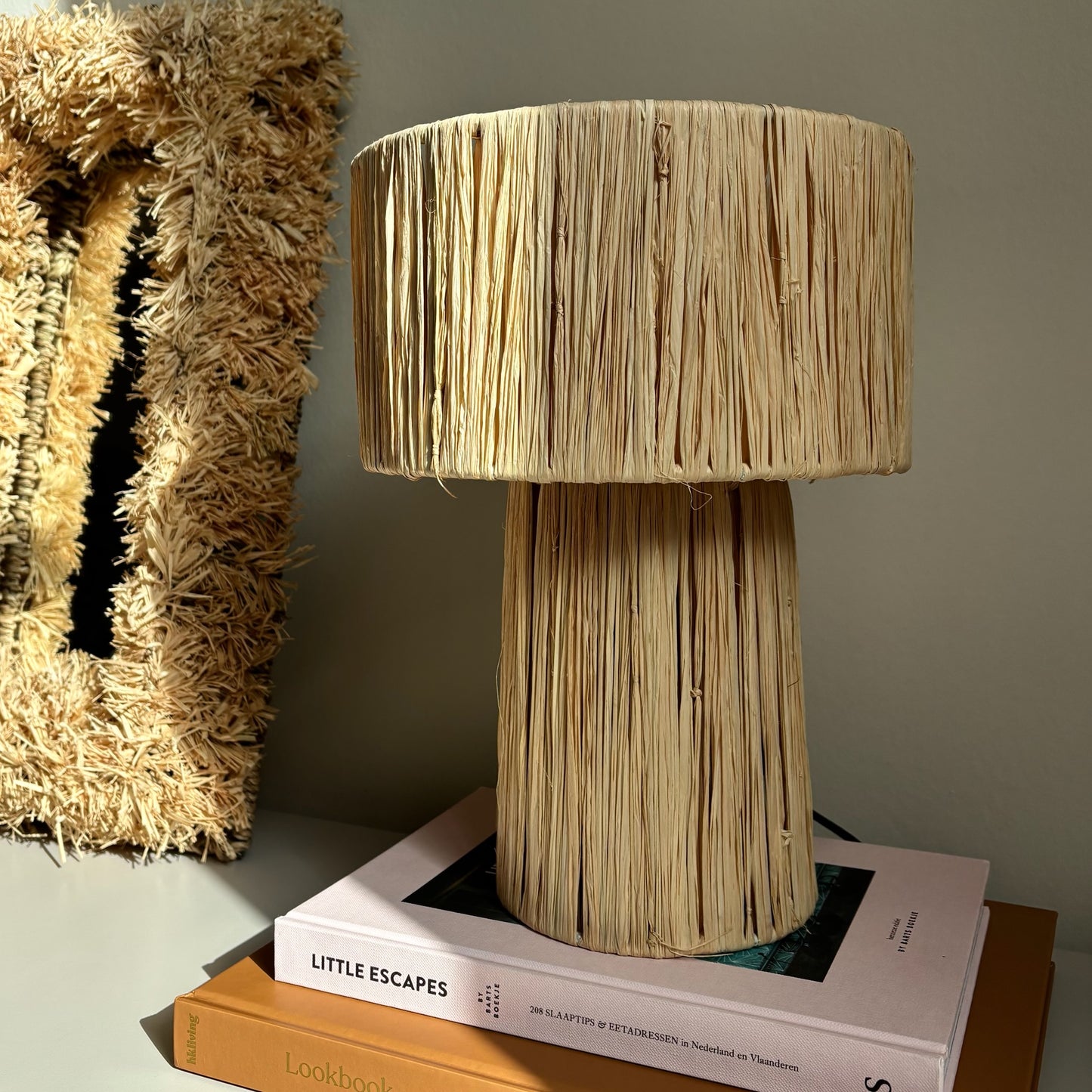 Raffia Tafellamp Naturel