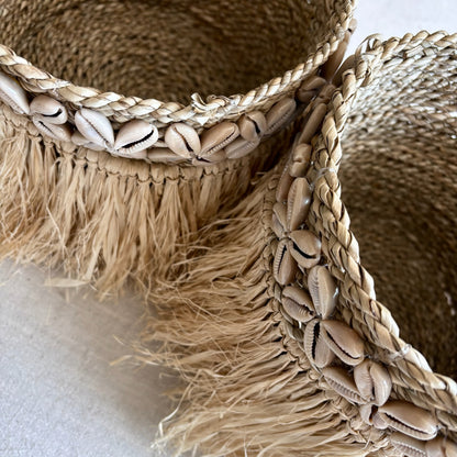 Raffia Mandje met Schelpen